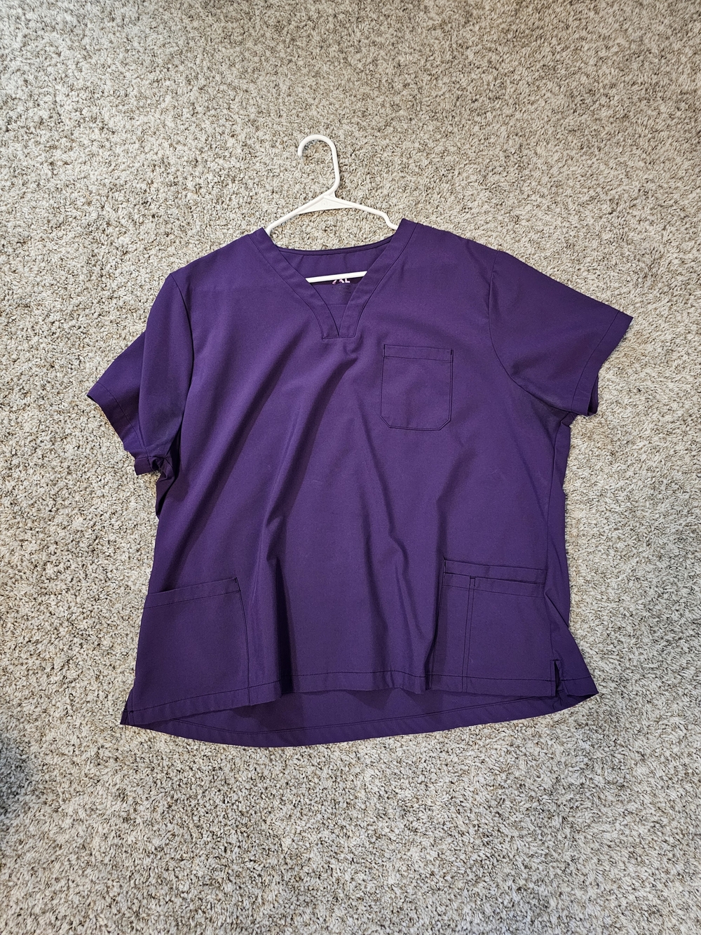 Purple V-Neck Medical Scrub Top - CozyFit